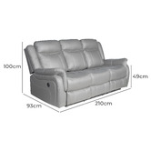Southern Stylers Aria 5 Seater Faux Leather Recliner Sofa &amp; Armchair Set