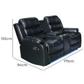 Southern Stylers Wilbur 2 Seater Faux Leather Recliner Sofa