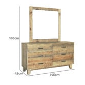 Southern Stylers Piedmont Pine Wood Dressing Table with Mirror