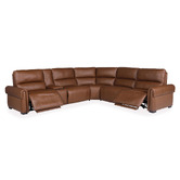 Southern Stylers Krishna 5 Seater Cowhide Leather Recliner Sofa