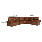 Southern Stylers Krishna 5 Seater Cowhide Leather Recliner Sofa