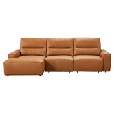 Southern Stylers Lorelai 3 Seater Cowhide Leather Sofa with Chaise
