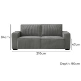 Southern Stylers Lakan 3 Seater Upholstered Sofa