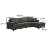 Southern Stylers Sami 3 Seater Upholstered Sofa with Left Chaise