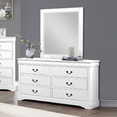 Southern Stylers White Calia 6 Drawer Chest with Mirror