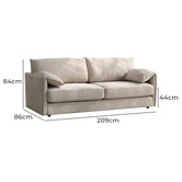 Southern Stylers Elken 3 Seater Double Velvet Sofa Bed