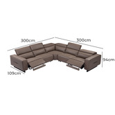 Southern Stylers Inayah 6 Seater Leather Modular Recliner Sofa