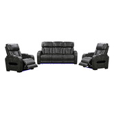 Southern Stylers Frederick 5 Seater Faux Leather Recliner Sofa &amp; Armchair Set