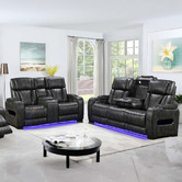 Southern Stylers Frederick 5 Seater Faux Leather Recliner Sofa Set