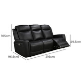 Southern Stylers Guerrero 5 Seater Leather Recliner Sofa Set