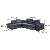 Southern Stylers Orville 4 Seater Modular Recliner Sofa with Left Chaise