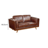 Southern Stylers Tan Brooklyn Faux Leather 2 Seater Sofa
