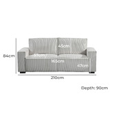 Southern Stylers Lakan 3 Seater Upholstered Sofa