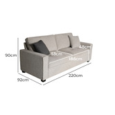 Southern Stylers Sami 3 Seater Upholstered Sofa