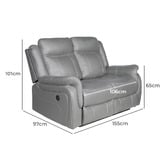 Southern Stylers Aria 2 Seater Faux Leather Recliner Sofa