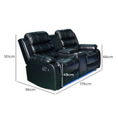 Southern Stylers Wilbur 2 Seater Faux Leather Recliner Sofa
