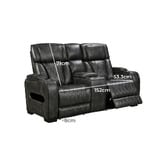 Southern Stylers Frederick 2 Seater LED Faux Leather Recliner Sofa