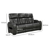 Southern Stylers Frederick 3 Seater LED Faux Leather Recliner Sofa