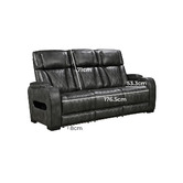 Southern Stylers Frederick 3 Seater LED Faux Leather Recliner Sofa