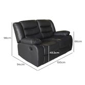 Southern Stylers Ipanema 2 Seater Faux Leather Recliner Sofa