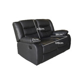 Southern Stylers Ipanema 2 Seater Faux Leather Recliner Sofa