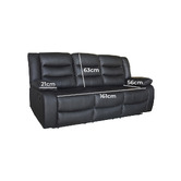 Southern Stylers Ipanema 3 Seater Faux Leather Recliner Sofa