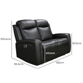 Southern Stylers Guerrero 2 Seater Leather Recliner Sofa