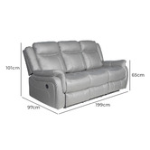 Southern Stylers Aria 5 Seater Faux Leather Recliner Sofa &amp; Armchair Set