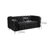 Southern Stylers Eddard 5 Seater Velvet Sofa Set