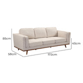 Southern Stylers Brooklyn 6 Seater Upholstered Sofa &amp; Armchair Set