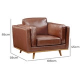 Southern Stylers Brooklyn 6 Seater Faux Leather Sofa &amp; Armchair Set