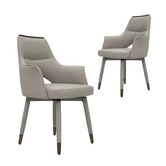Southern Stylers Wilbur Faux Leather Swivel Dining Chairs