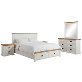 Southern Stylers 4 Piece Melissa Pine Wood Bedroom Furniture Set