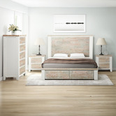Southern Stylers 4 Piece Eunice Pine Wood Bedroom Set