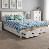 Southern Stylers Melissa Pine Wood Bed Frame with Underbed Drawers