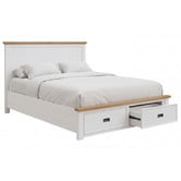 Southern Stylers Melissa Pine Wood Bed Frame with Underbed Drawers