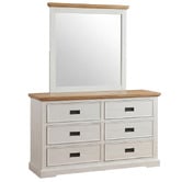 Southern Stylers Melissa Pine Wood 6 Drawer Chest with Mirror