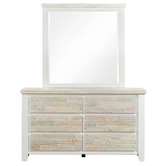 Southern Stylers Eunice Pine Wood Drawer Chest with Mirror