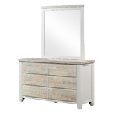 Southern Stylers Eunice Pine Wood Drawer Chest with Mirror