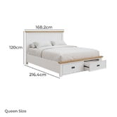 Southern Stylers Melissa Pine Wood Bed Frame with Underbed Drawers