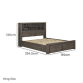 Southern Stylers Jessie Pine Wood Bed Frame with Underbed Drawers