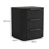 Southern Stylers Jazir 3 Drawer LED Bedside Table