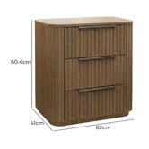 Southern Stylers Jazir 3 Drawer LED Bedside Table