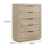 Southern Stylers Daelan 5 Drawer Tallboy