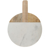 Lifestyle Traders Mango Wood &amp; Marble Round Chopping Board