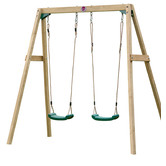 Plum Double Wooden Swing Set