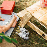 Plum Picnic Table with Umbrella