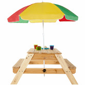 Plum Picnic Table with Umbrella