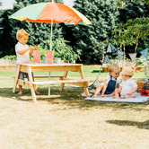 Plum Picnic Table with Umbrella