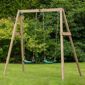Plum Double Wooden Swing Set